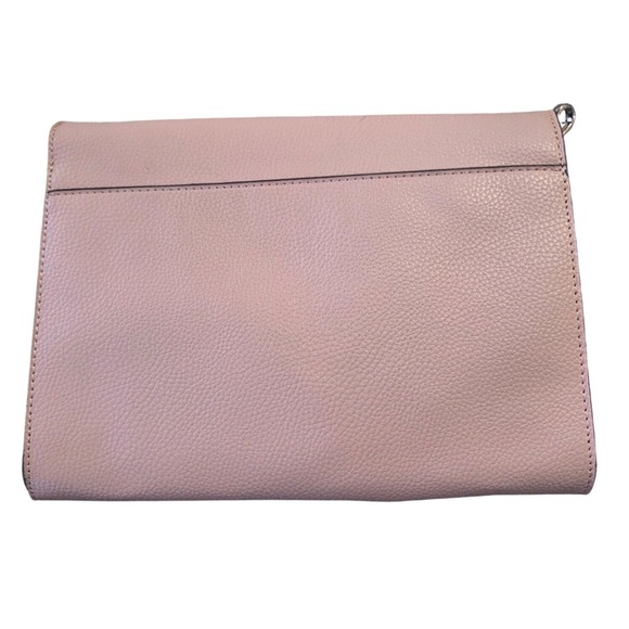 STEVE MADDEN Pink Pebble Leather Foldover Chain Strap Clutch Crossbody Bag - Picture 5 of 6